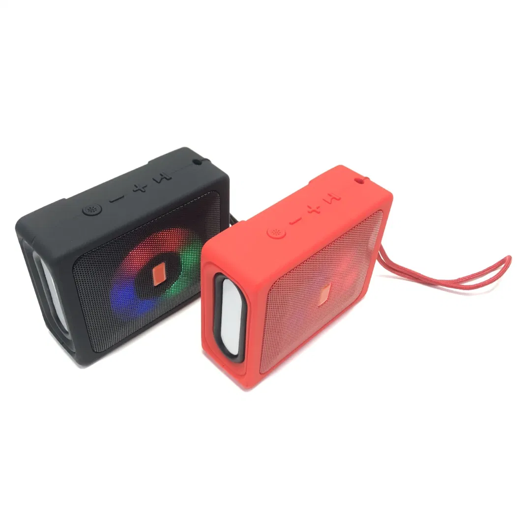 Outdoor Wireless Portable Lanyard Bluetooth Speaker Colorful Night Light Portable Mini Audio Camping Light_Red