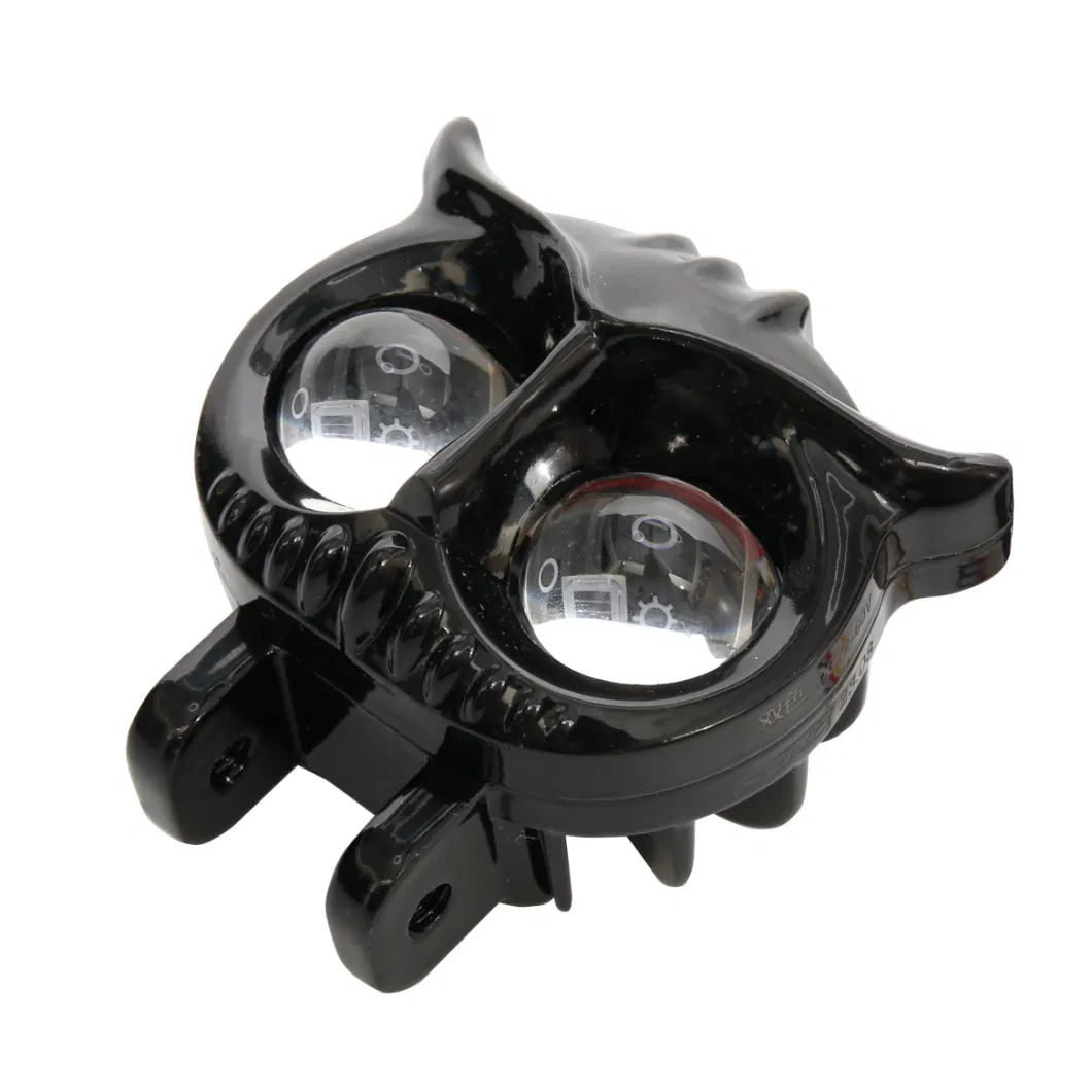 Universal Motorcycle LED Headlight with Dual Color White Owl Headlights