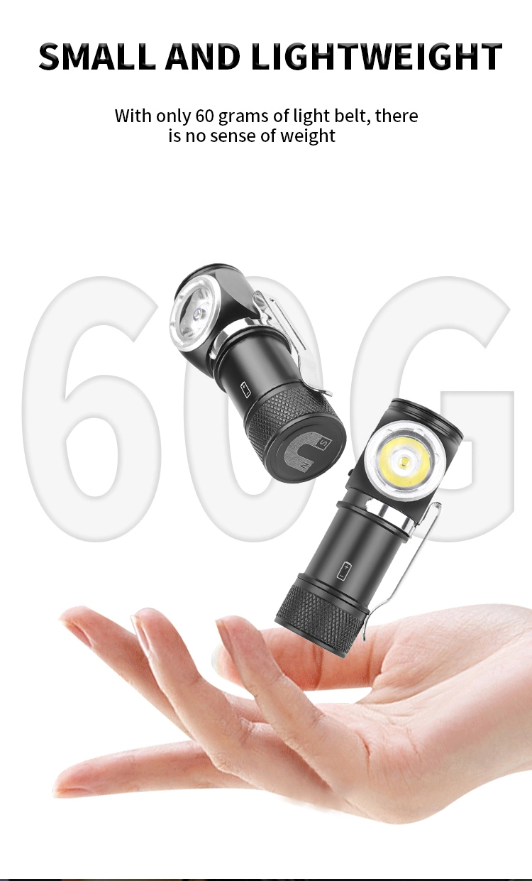 600lumens 200m 16340 Battery Super Bright LED Rechargeable Flashlight P8 Beads Tail Magnet Dual Purpose Work Light Headlamp