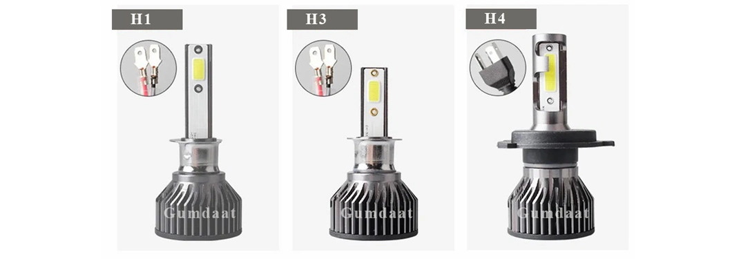 Gumdaat H1 LED Bulb 1200lm 25W Light 6000K Super Bright LED Conversion Kit 6500K White IP68 Waterproof Headlight