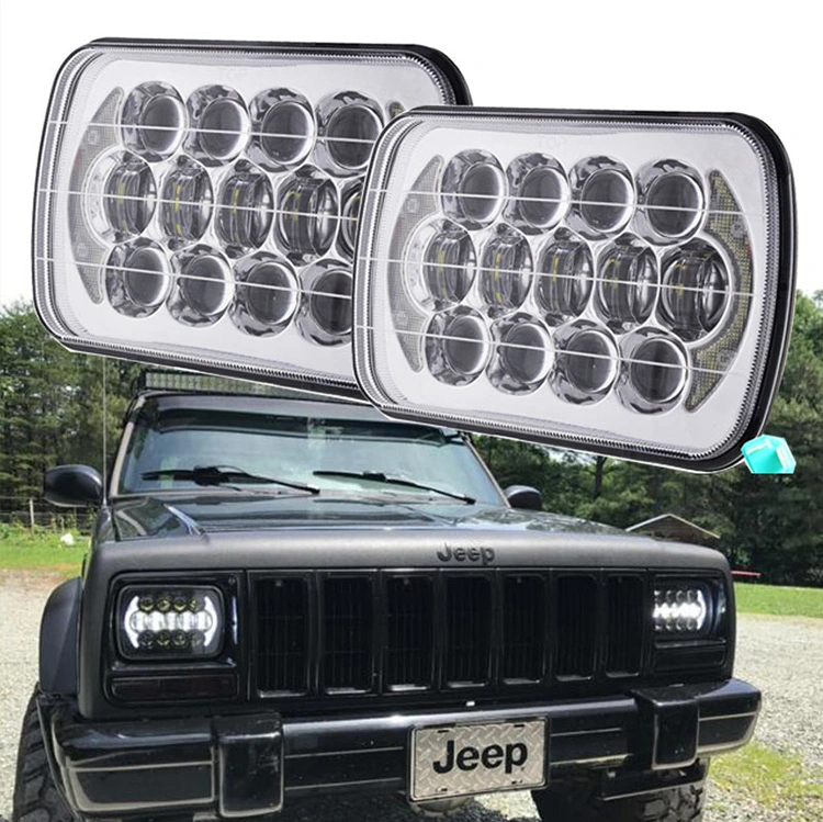 105W 7X6&quot; 5X7&quot; LED Headlight DRL Hi/Lo Beam Light for Chevrolet Jeep Cherokee Xj Ford Super Bright Headlamp 7&quot;