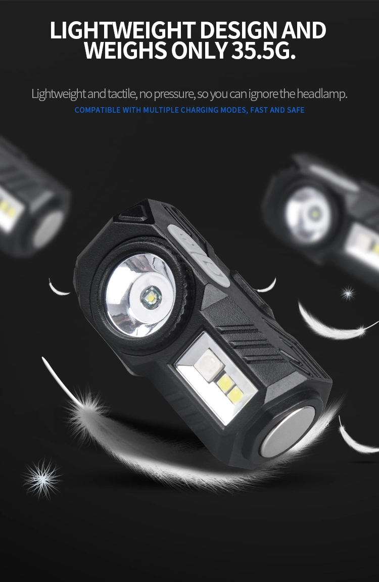 Mini Hat Clip Induction LED Light USB XPE+LED 400lumen Sensor Headlamp