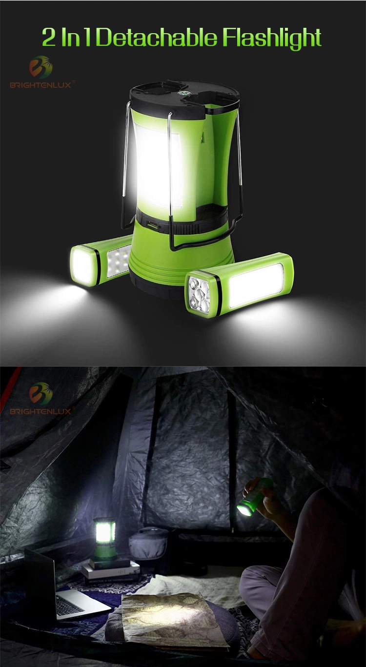 Brightenlux Rechargeable Camping Lantern, Waterproof Portable Plastic Emergency Outdoor Rechargeable LED Camping Lamp