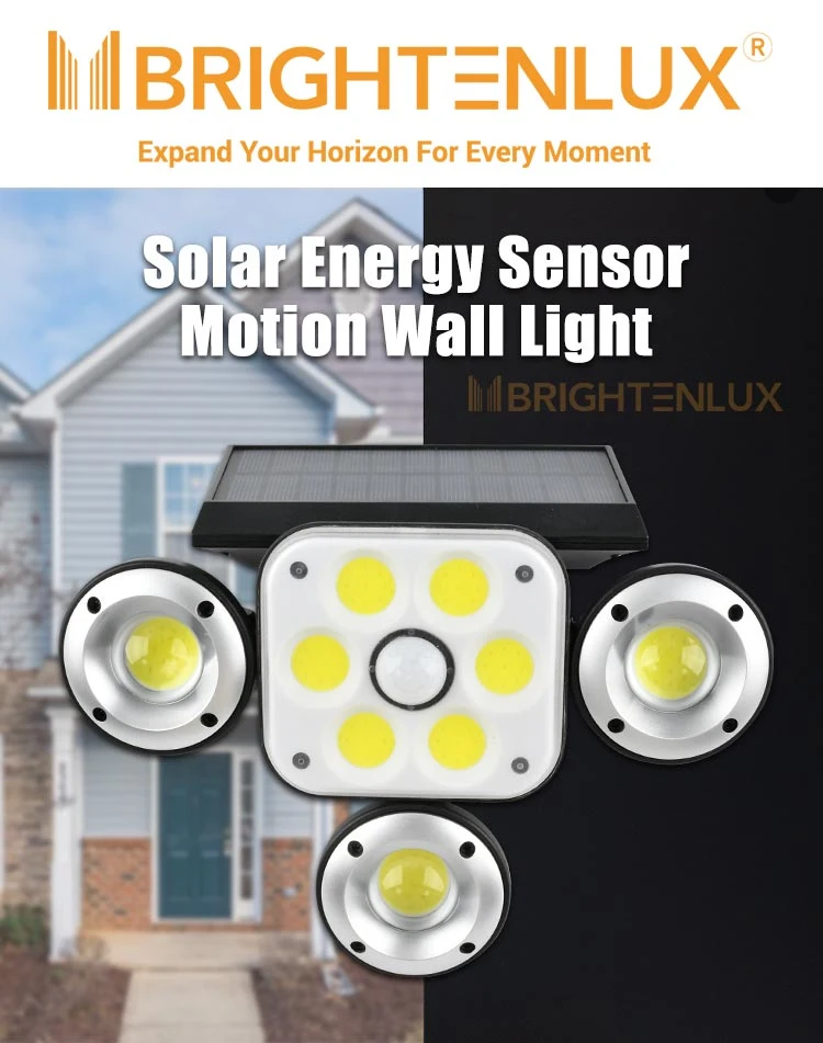 Brightenlux New Design Human Body Infrared High Lumen Motion-Activated LED Solar Garden Street Landscape Lights