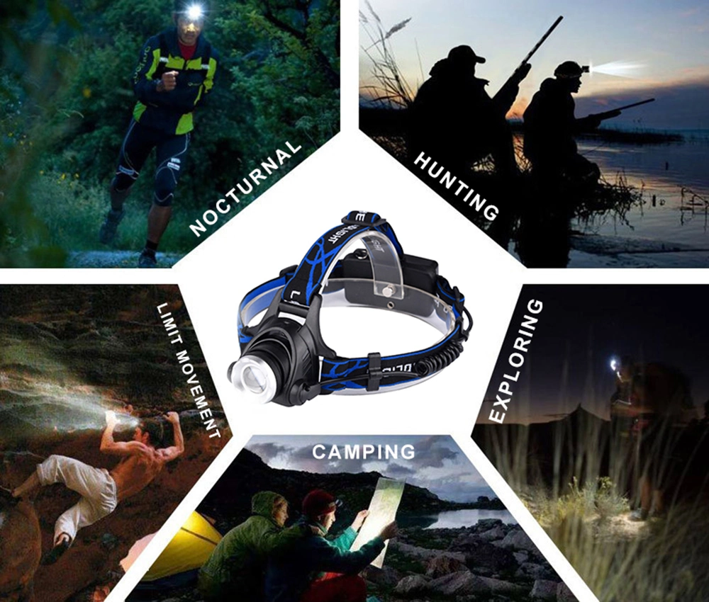 Hot Sale Customize High Power USB Rechargeable 18650 Battery Zoomable LED Head Light Outdoor Headlamp HWL01