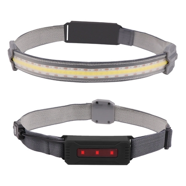 Hot Selling Portable 3W COB LED Head Torch Lamp with Red Warning Waterproof Headlight LED Head Strip Light Quality Rechargeable LED Headlamp
