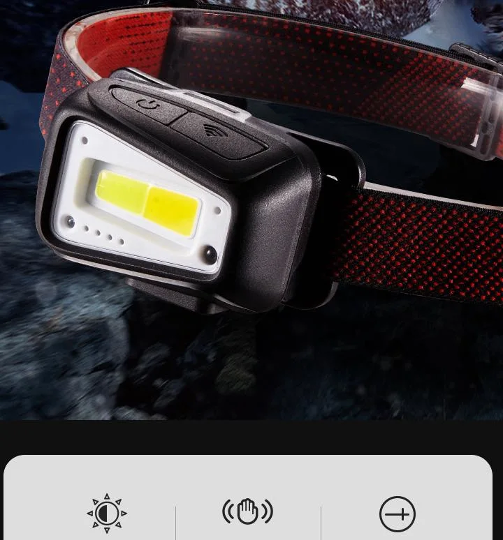 Outdoor Camping Emergency Head Torch USB Rechargeable LED Powerful Headlamp Two Color Matching Car Painting Repair Headlight with 1800mAh Built-in Battery