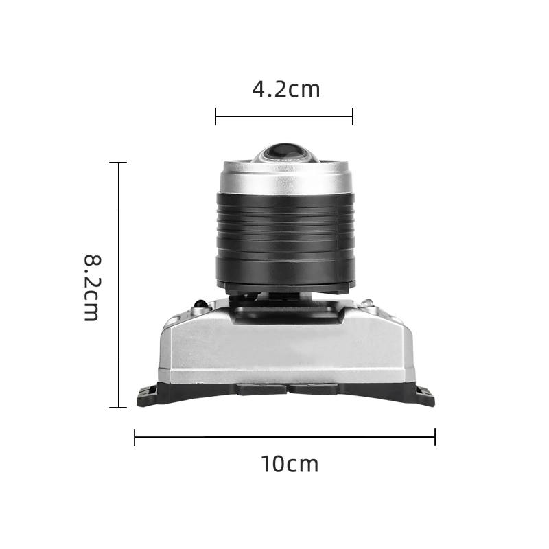 Power Rechargeable Lithium Battery Rotary Zoom LED Headlamp with Wave Sensing