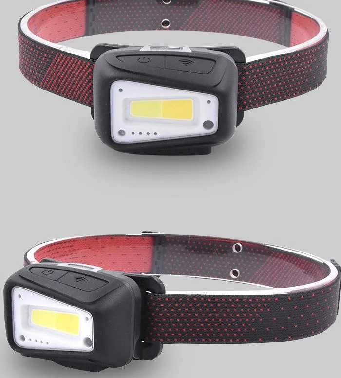 Outdoor Camping Emergency Head Torch USB Rechargeable LED Powerful Headlamp Two Color Matching Car Painting Repair Headlight with 1800mAh Built-in Battery