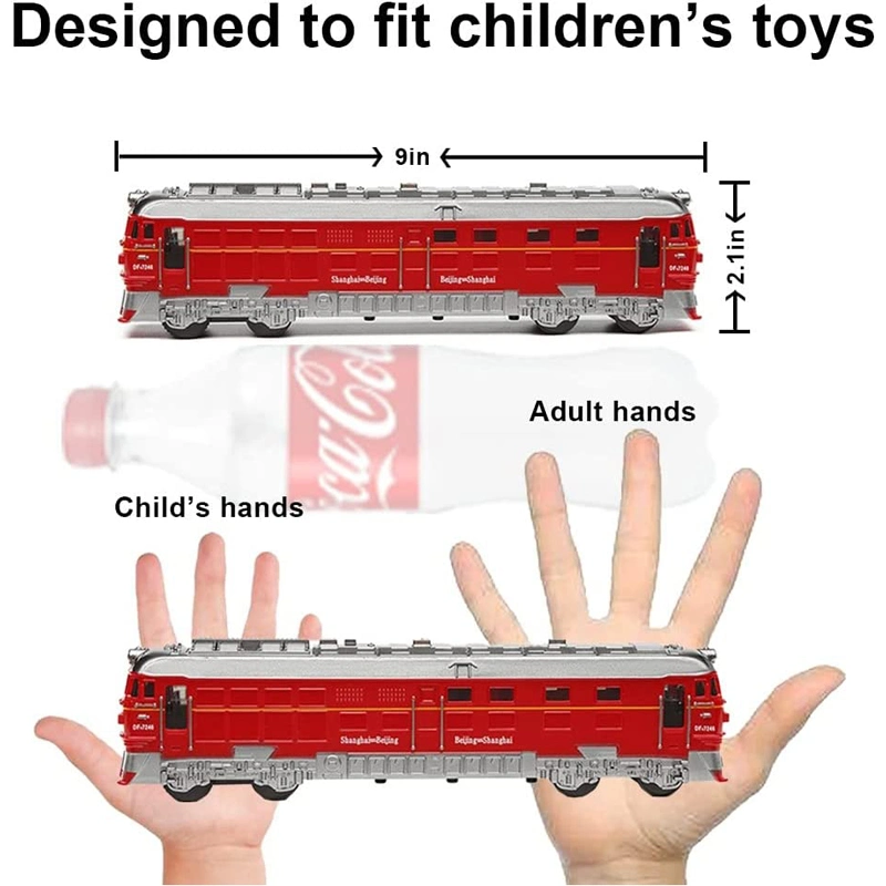 Kids Train Model Friction Power Car Toys Plastic Classical Emulational Train Toys with Light and Music for Christmas Gift