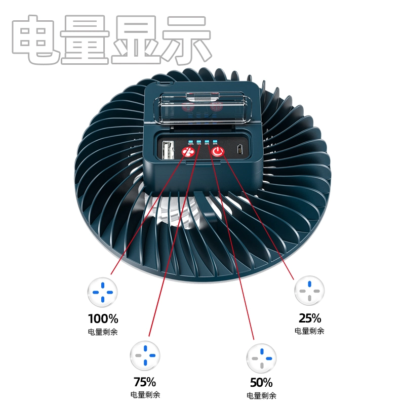 2 in 1 1200mAh Mini Stand Fan Emergency Camping Tent Light