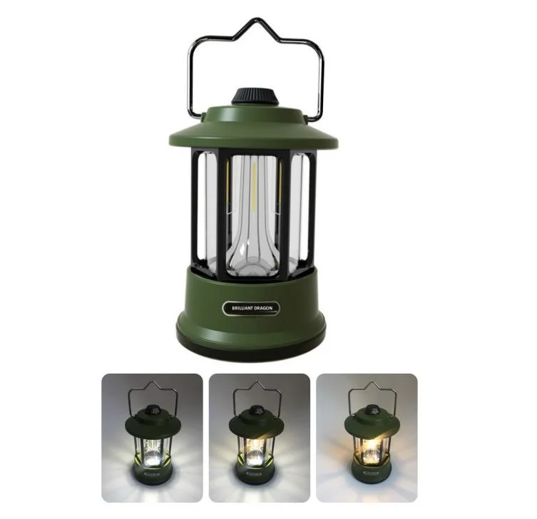 Wholesale Multifunctional Vintage Hanging Camping Tent Lantern Portable Rechargeable Magic Cool Tent Lamp Retro LED Camping Light