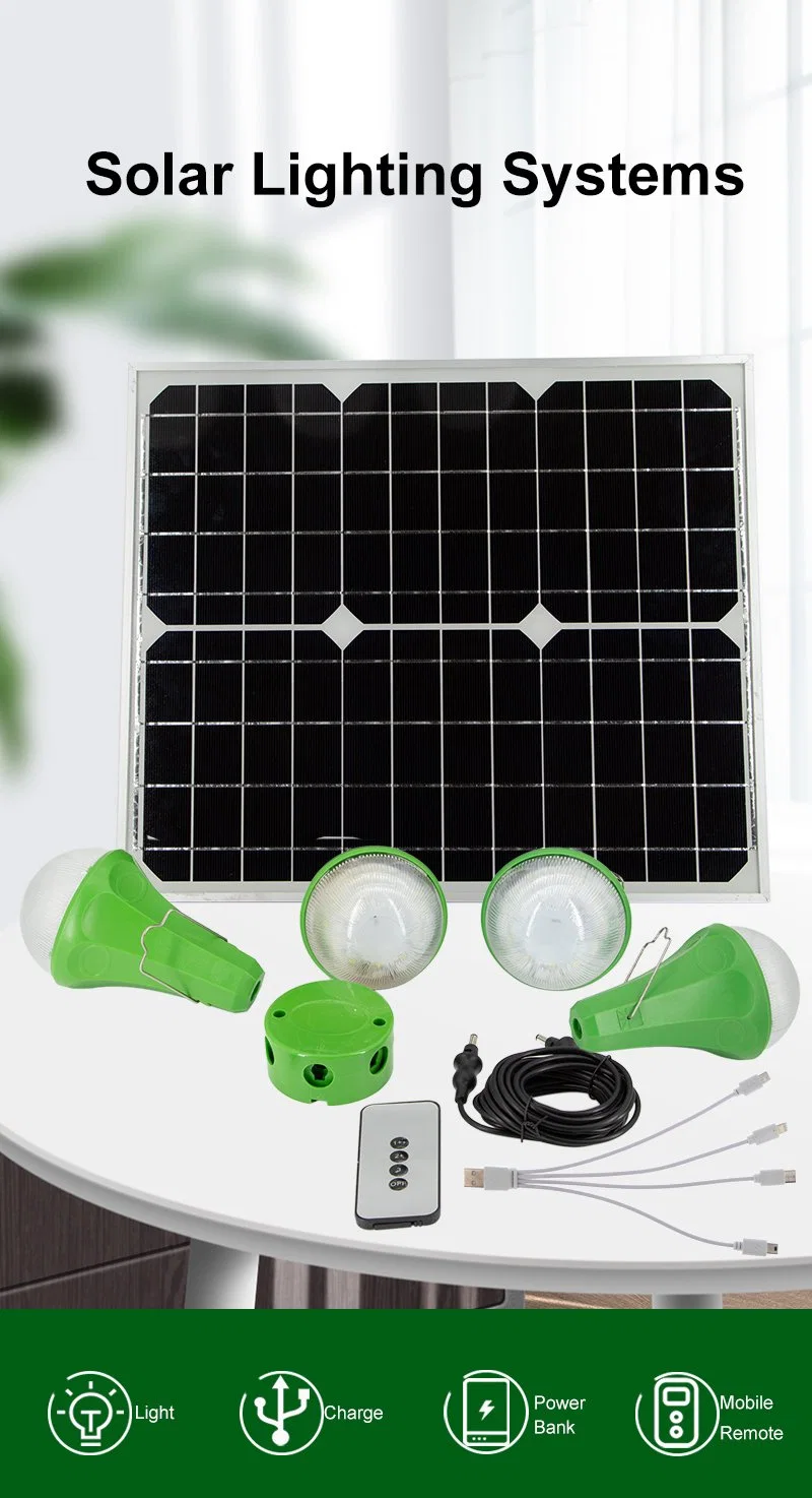 Outdoor Camping Portable Waterproof Solar Energy Storage Rechargeable DC Solar Lighting System Home and Lighting LED Solar Light