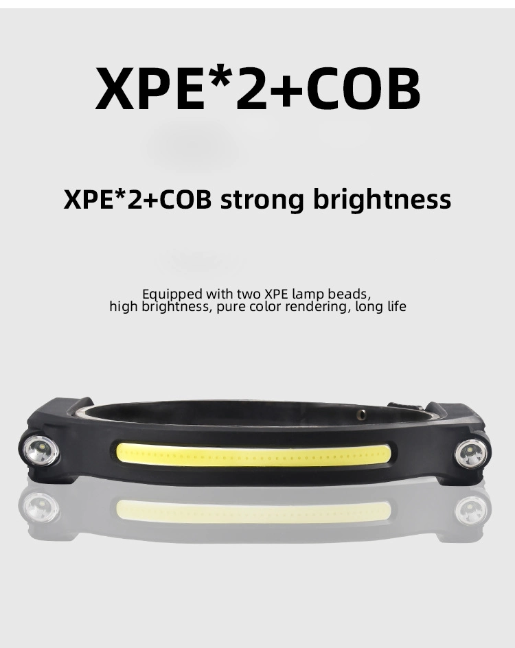 Helius 2*XPE 1*COB Sensor 5modes USB Type-C Rechargeable LED Headlamp