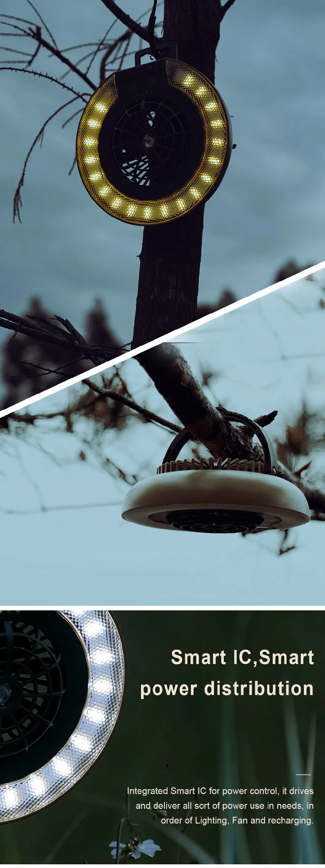 LED Camping Fan Light Mosquito Repellent Amber Light Fishing Light