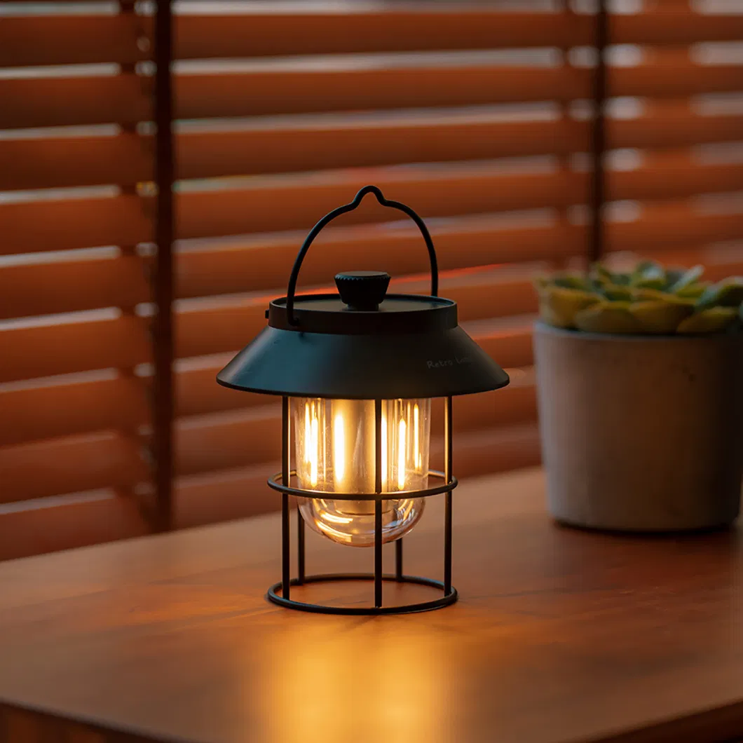 Multi-Function LED Outdoor Retro Lantern Rechargeable Portable Camping Light