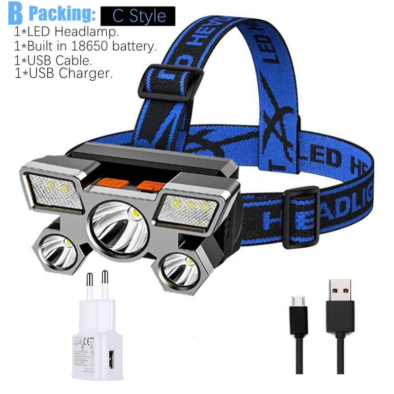 18650 Rechargeable Battery LED Head Torch Rechargeable Waterproof Hunting Powerful Headlamp