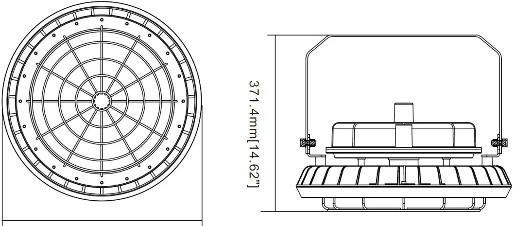 IP66 100W 120W 150W 200W Ex Industrial Canopy Pendant Lamp Explosion-Proof UFO High Bay Light Explosion Proof Light for LNG Oil Gas Station Industry