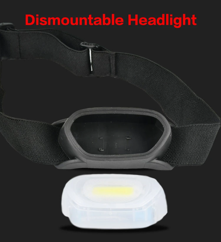 Brightenlux Customized Logo Lightweight Dismountable 2*AA Dry Battery COB LED Mountain Bike Camping Tactical Mini Headlamp