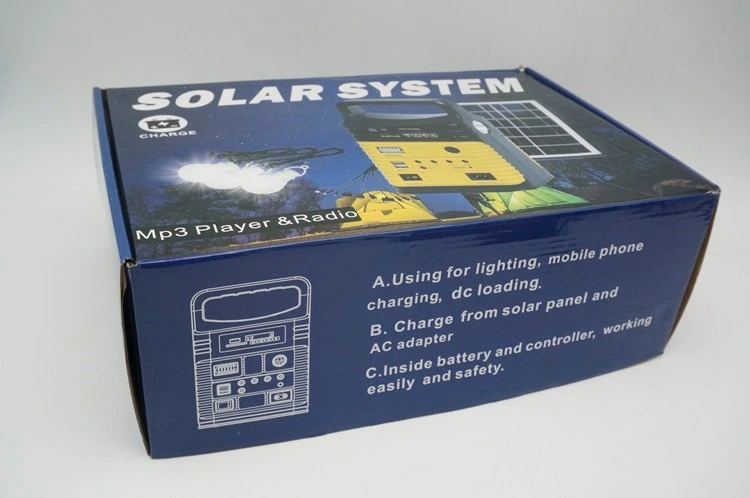 2021 Tsolar Hot Selling FM/Radio/Bluetooth/ Light Modes Solar Home Lighting System Solar Power Kits Mobile Power Portable Power Camping Equipment
