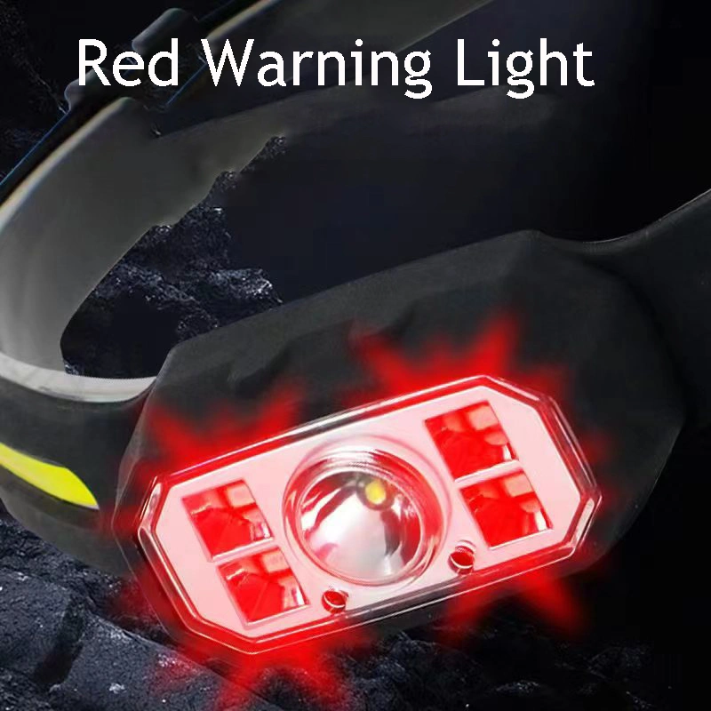 LED Induction Dual Light Source Fishing Headlight COB Outdoor Camping Headlamp