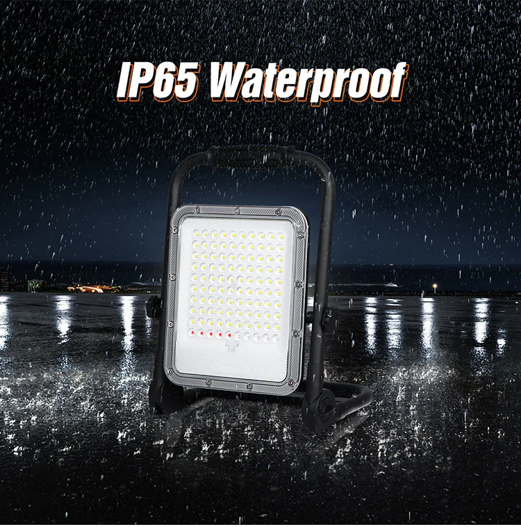Factory Supplier Wholesale 30W 50W 100W Solar USB Emergency Camping Work Lamp Foldable High Quality Portable Explosion Proof Rechargeable Solar Flood Light