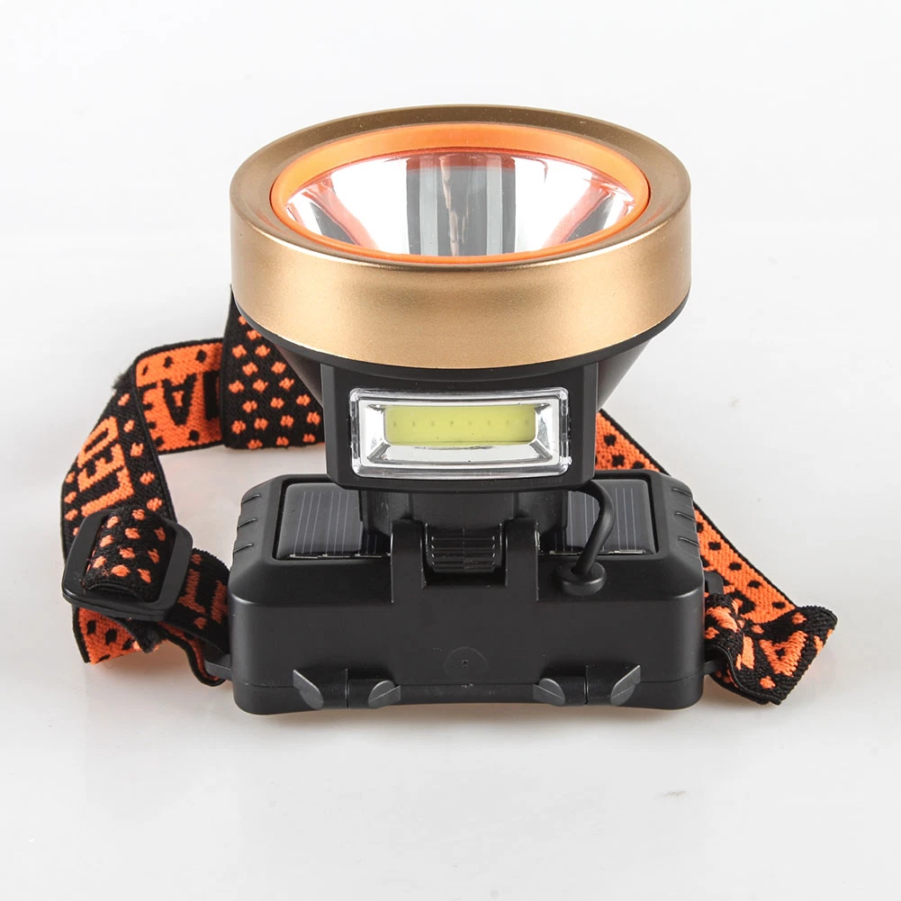 Yichen Solar USB Rechargeable Foldable COB LED Headlamp with Long Shot Spot Light