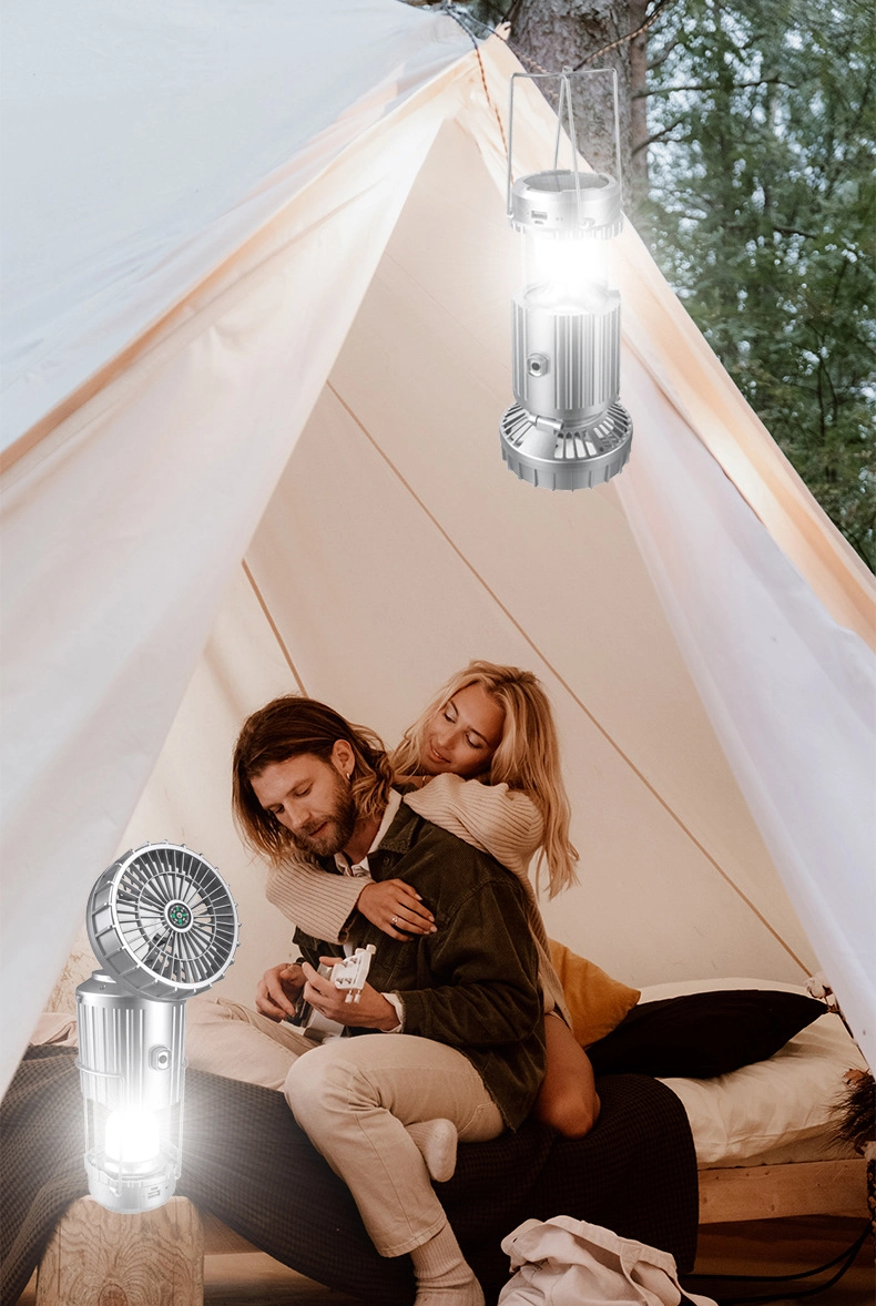 LED Outdoor Camping Bluetooth Audio Fan Solar Multifunctional Camping Light