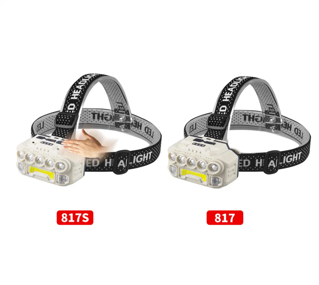 New XPE COB with Built-in Battery Type C-USB Rechargeable Sensor Double Switch Headlamp