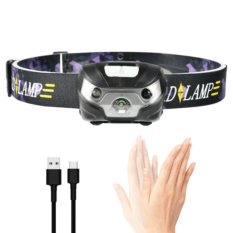 Glodmore2 Hot Sale High Bright Adjustable Belt USB Rechargeable Portable LED Headlamp Flashlight for Running