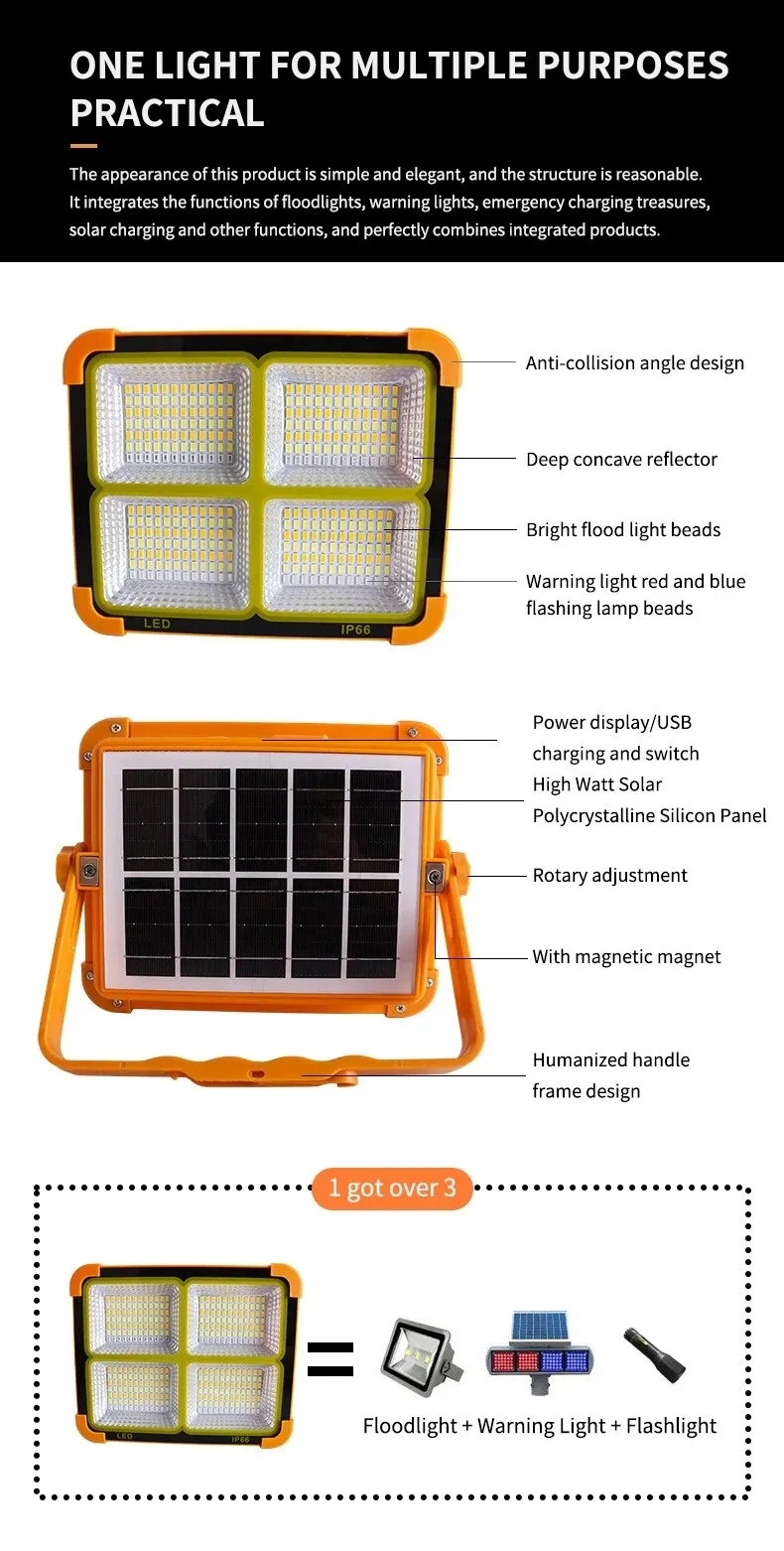 Portable USB Power Bank Photovoltaic Panel Outdoor Emergency Camping Solar Projection Lights