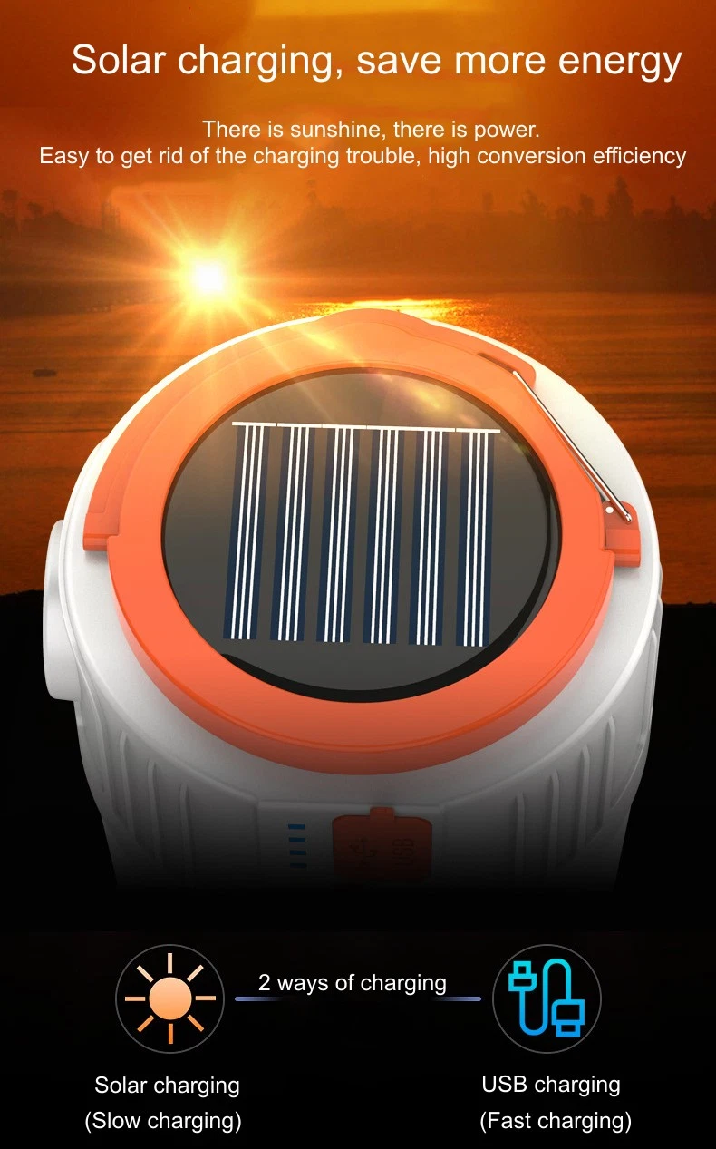 Portable USB Rechargeable Remote Control Solar Camping Light