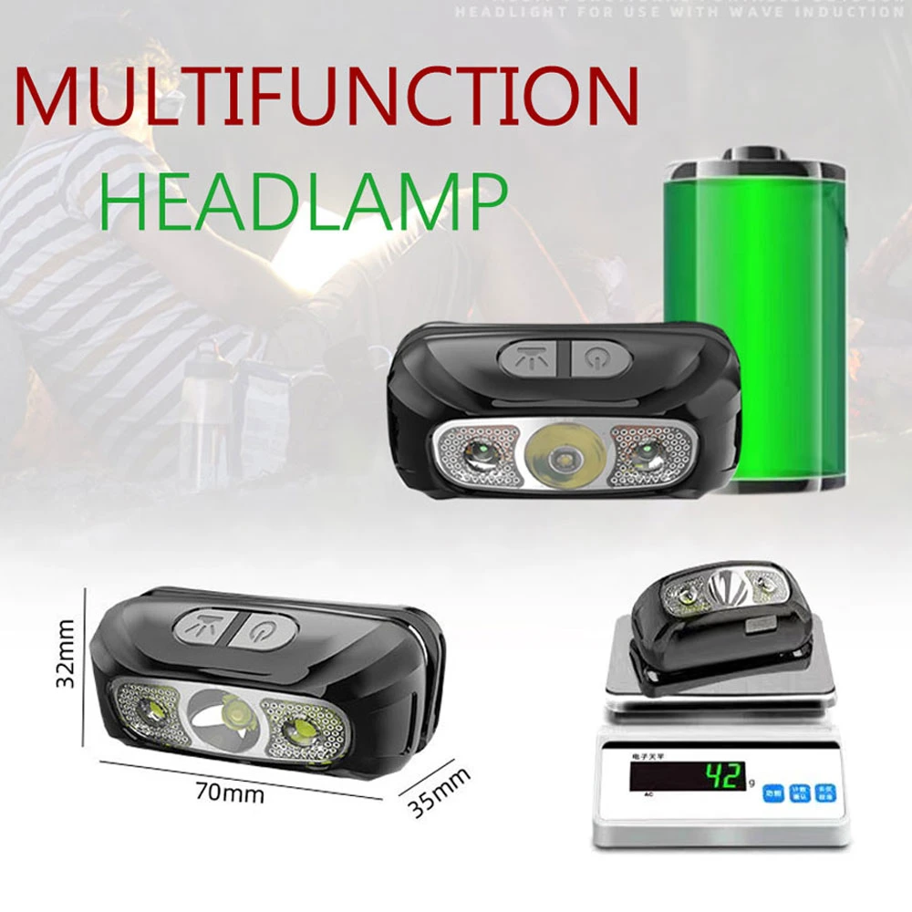 Outdoor Head Torch Super Bright Headlight Induction Headlamp Camping Head Light