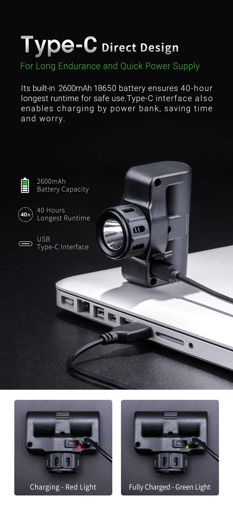 1200 Lumen Outdoor High Power Type-C Quick-Charge 180 Degree Adjustable Nextorch Head Lights USB Rechargeable LED Headlamp Max Star