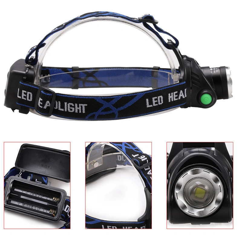 T6 Charging LED Induction Headlight Strong Long-Range Headlight Telescopic Zoom Headlight Outdoor Fishing Headlight
