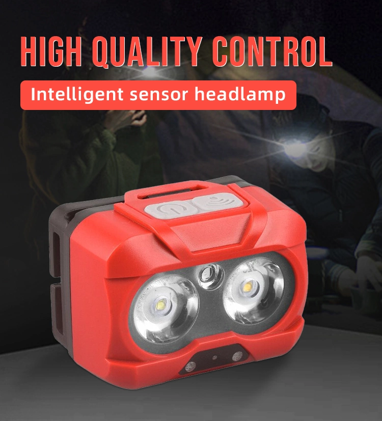 Goldmore2 Supper Bright Waterproof Flashlight Motion Sensor USB Rechargeable LED Headlight Headlamp