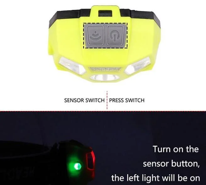 Wholesale Rechargeable COB XPE Adjustable Head Torch Headlamp with Sensor Inductive Switch Portable Camping Emergency LED Headlight Quality LED Lighting