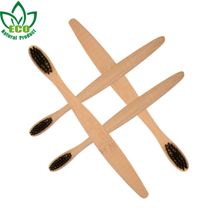 OEM Biodegradable with Charcoal Bristle Custom Bamboo Toothbrush