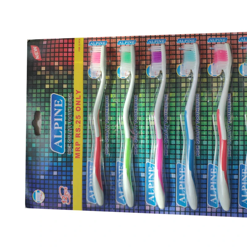 Hanger Card Hard/Medium/Soft Bristles Dozen Package Cheap Adult Toothbrush
