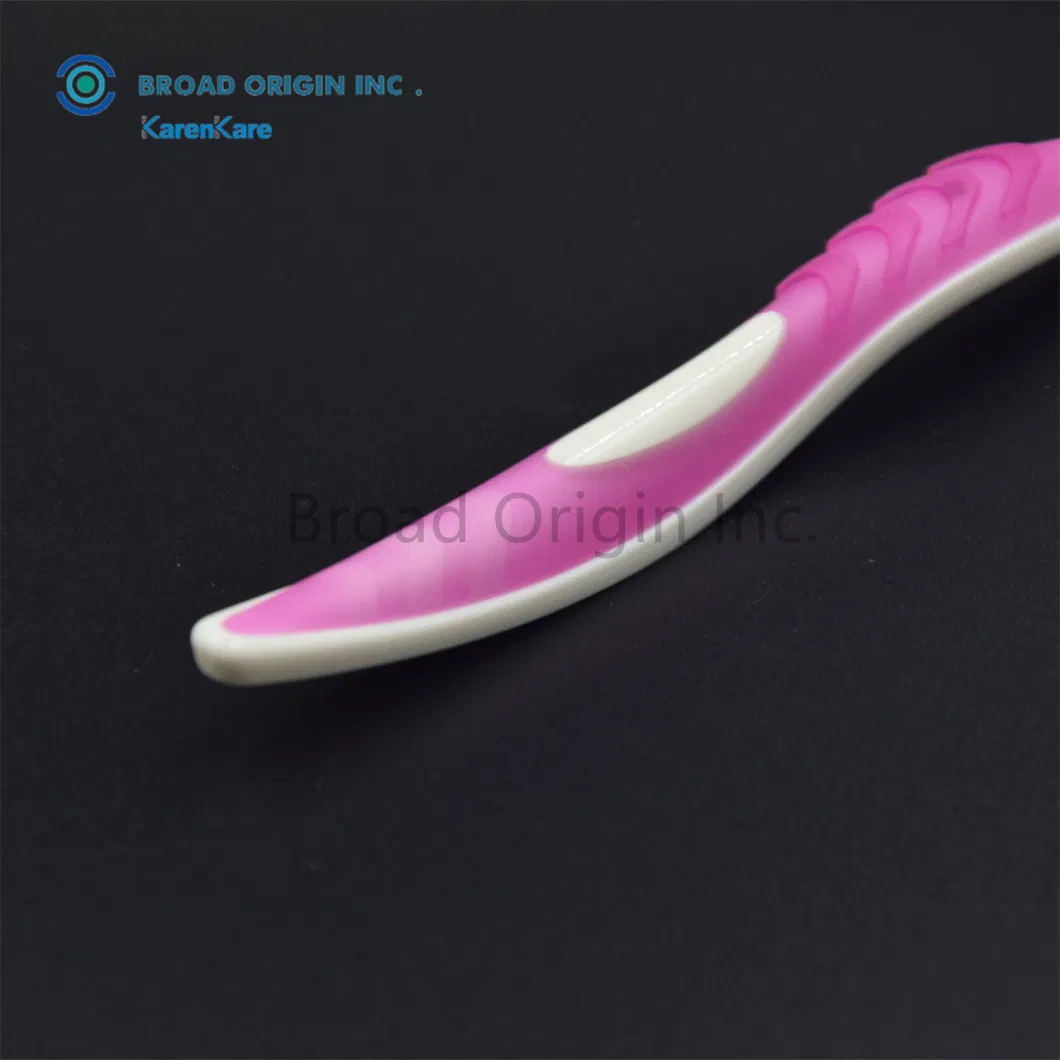 Hot Sale Adult Color Handle Double Color Bristle Massage Plastic Injection Rubber Toothbrush