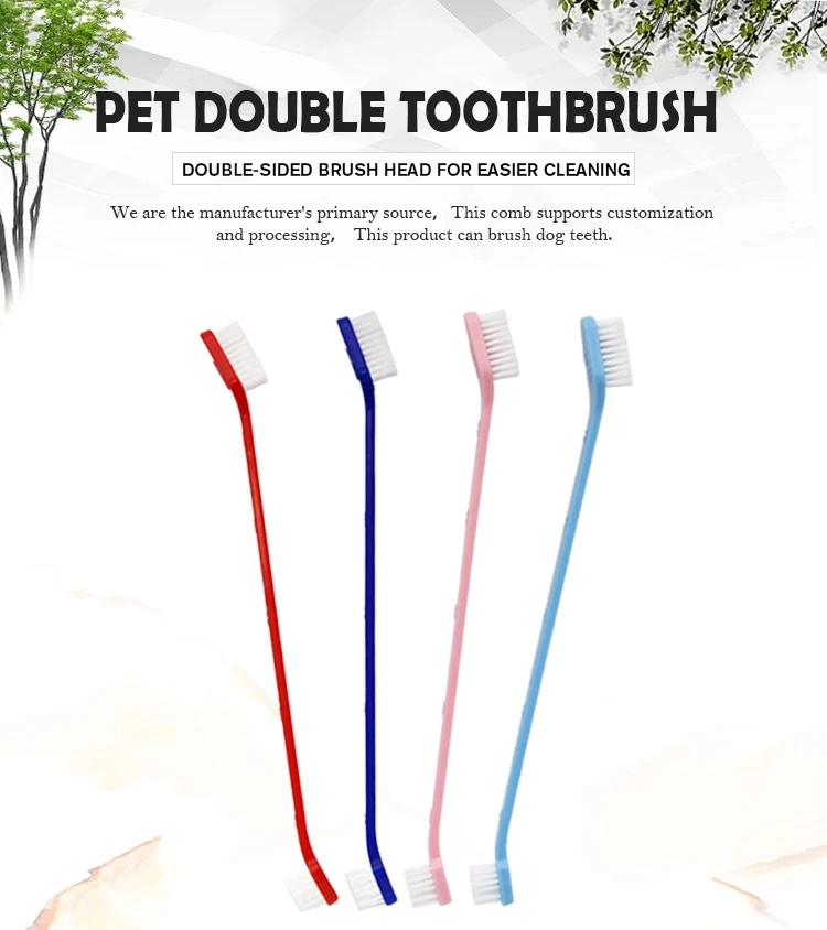 Low MOQ Cheap Big Small Double Heads Pet Cat Dog Toothbrush