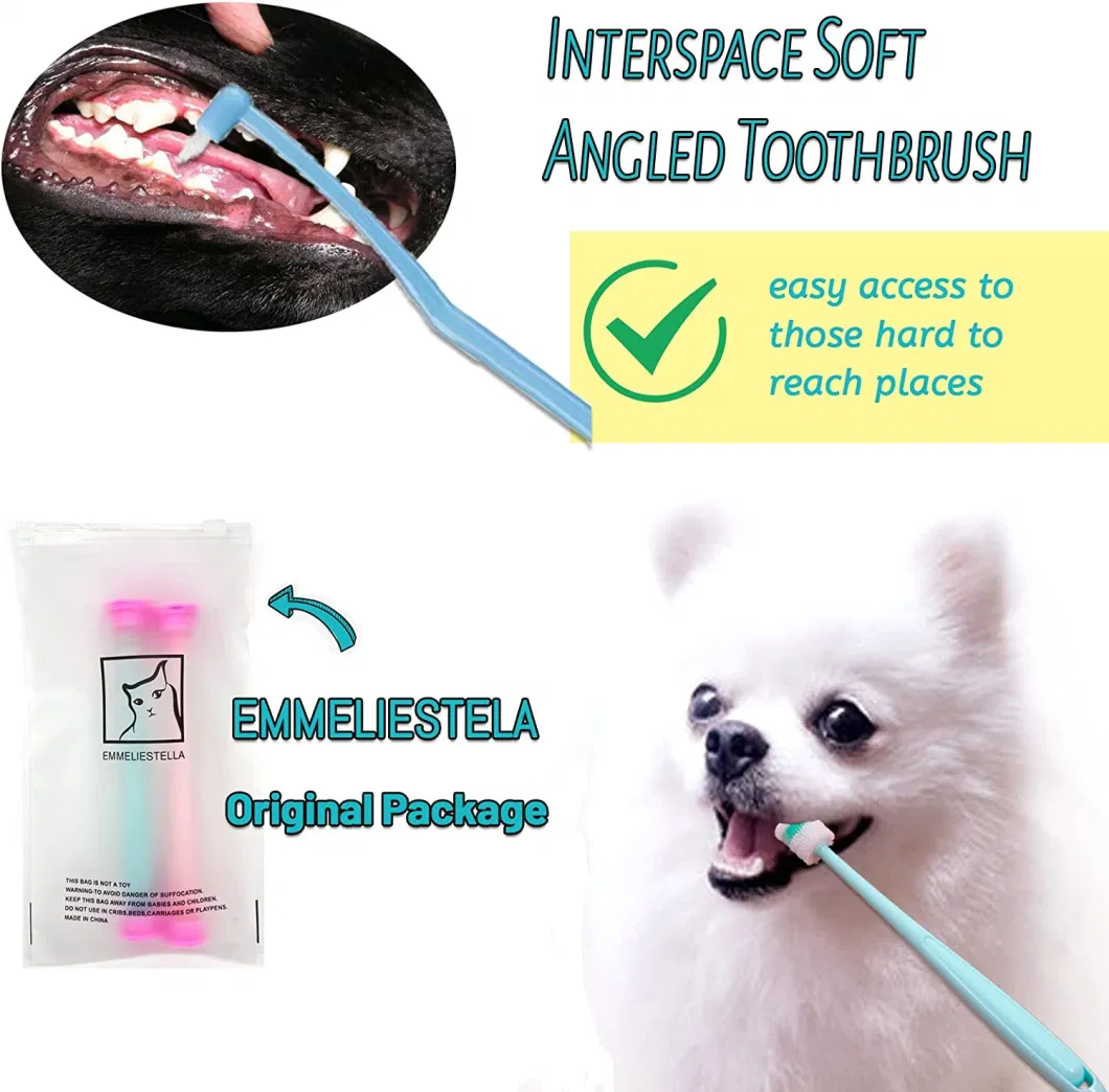 Pet Product 360 Degree Soft Rubber Head Tooth Brush Cat Dog Toothbrush