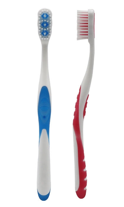 Wholesale Oral Care Nylon Soft Bristles Adult Toothbrush with Tongue Scraper