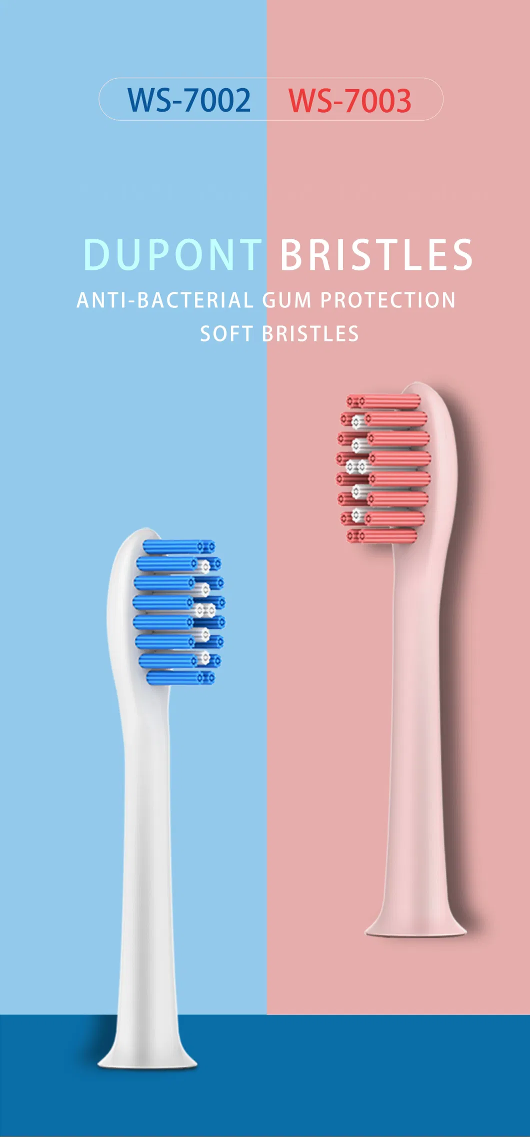 Replacement Heads Sonic Soft Bristles Eco-Friendly DuPont Bristles Electric Toothbrush Brush Head