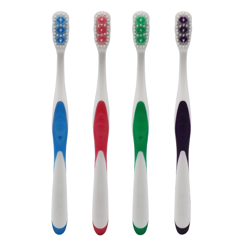 Wholesale Oral Care Nylon Soft Bristles Adult Toothbrush with Tongue Scraper