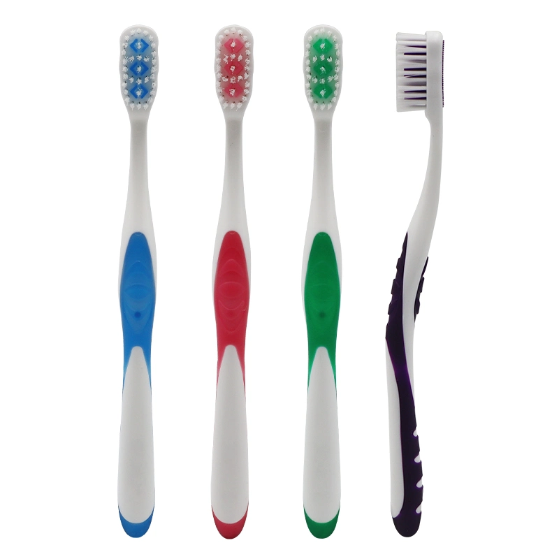 Wholesale Oral Care Nylon Soft Bristles Adult Toothbrush with Tongue Scraper