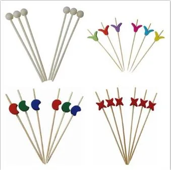2022 Most Popular Bamboo Skewers Cocktail Picks of Wooden Bead