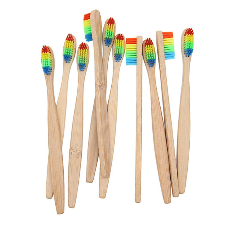 Color Nylon Bristle Bamboo Toothbrush