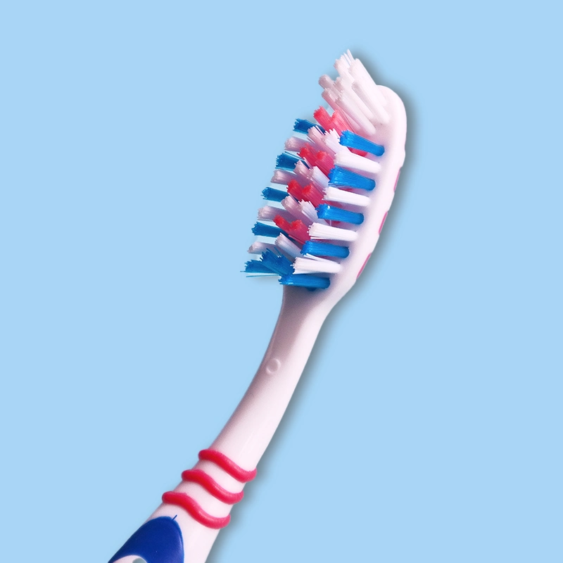 Cross Action Bristle with Tongue Scraper Cleaner Thick Handle Adult Toothbrush