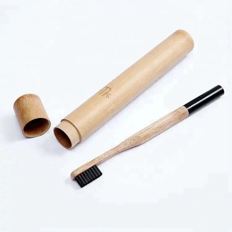 Professional Made Eco-Friendly 100% Biodegradable Round Shape Bamboo Tooth Brush Case
